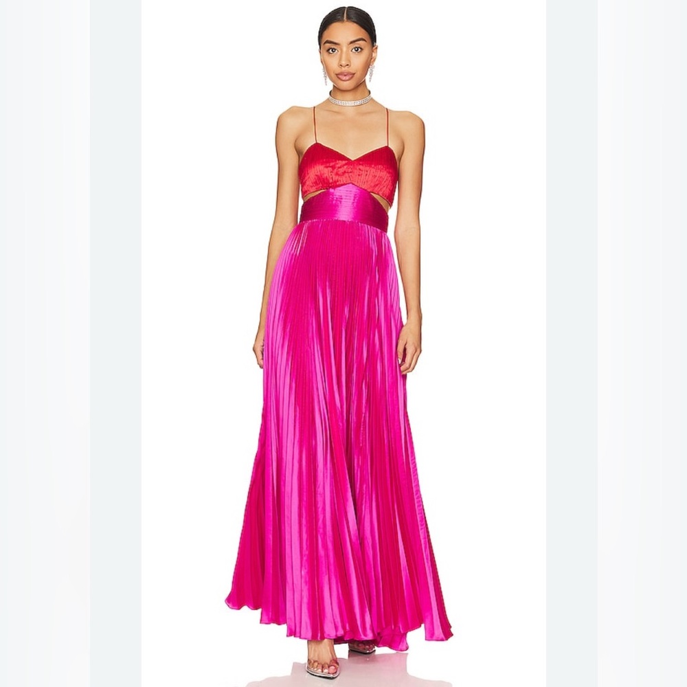 AMUR Elodie Vibrant Pink Maxi Dress